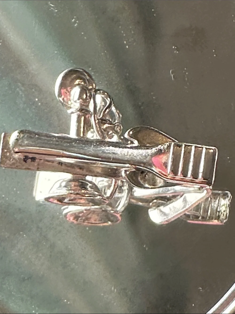Vintage 50s/60s Rugin Brand Silver Tone  Candlestick Phone Tie Clip